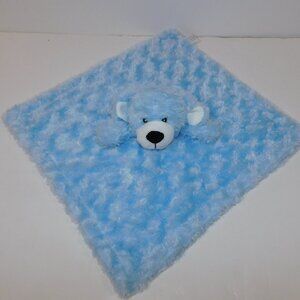 TenderTyme Blue Rossette Swirl Bear Puppy Dog Plush Security Blanket Baby